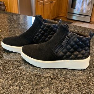 Quilted Faux Leather & Suede Sneaker Boots